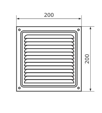 Домарт 200*200 (серый металлик)  метал.Решетка вентил (50) 