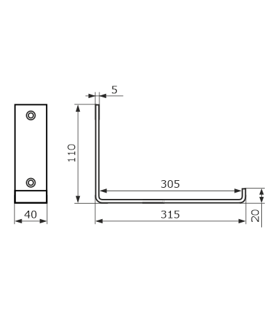 Домарт Кронштейн  LOFT (ЛОФТ) 300 мод.2 черный (10)