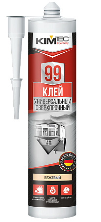 Клей KIM TEC 99 бежевый универсальный ультрасильный 280 мл. арт.03-01-99 "жидкие гвозди" (12)