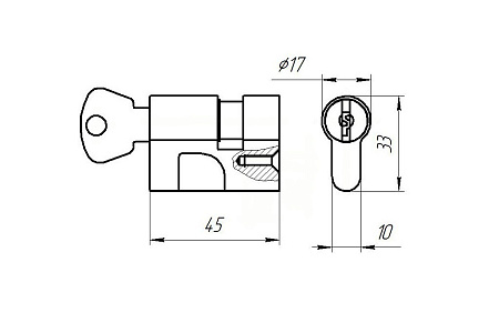 Зенит МЦ -8-6 д/накл.замков ЗН1-2.1/2-3 Цилиндровый механизм (50)