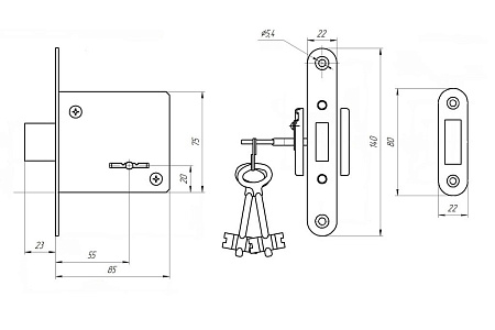 Д-град Абсолют ЗВ8-4А 3 кл.  Замок врезной (30)