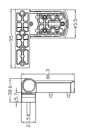 ЛДМ FORWIN (Форвин) DH-R-23.2 (Ral 9016) петля до 100 кг белая для пластик. дверей (30)