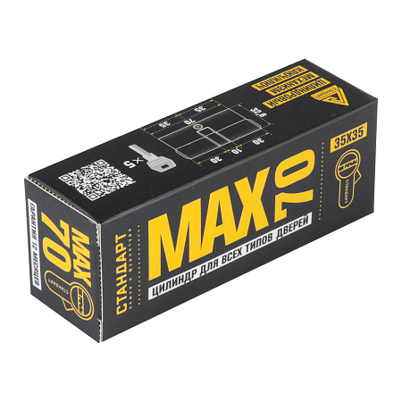 Стандарт MAX 70 (35х35) BL 5кл мат.черный перф.ключ/ключ Цилиндровый механизм (80,10)