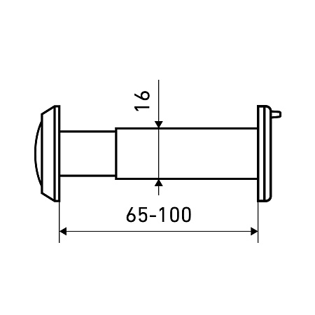 ЗАМКОФФ ГД d=16 (30) мм 65-90мм пластик хром Глазок дверной  (1000,50)