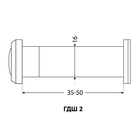 АЛЛЮР ГДШ-2 БШт 35-50мм d=16мм золото Глазок дверной (200,20)