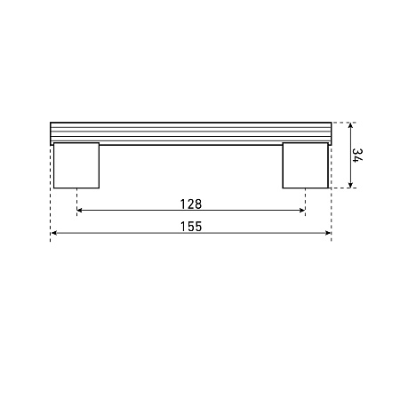 StahlBuro AP2313-128 2шт., W матовый белый хром. Ручка-скоба мебельная (15, 150)