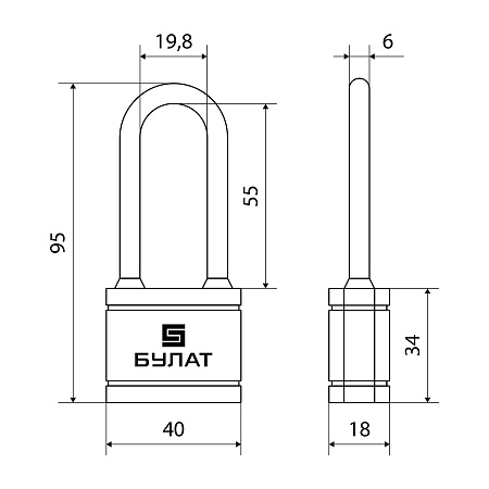БУЛАТ ВС 364-01 ПЛ чугунный в пластике 5кл. d=6,3мм Замок навесной (72,6)