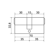 Стандарт TEX F 70 (35х35) BP 5кл латунь перф.ключ/ключ Цилиндровый механизм (60,12)