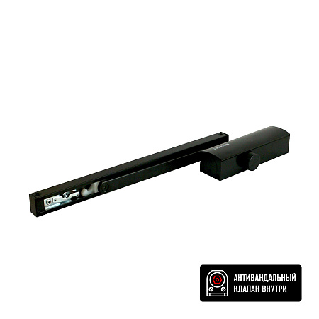 БУЛАТ Доводчик дверной PROFI (ПРОФИ) ДД 802/3 AH-B (40-80 кг) черный, морозостойкий со скольз.тягой
