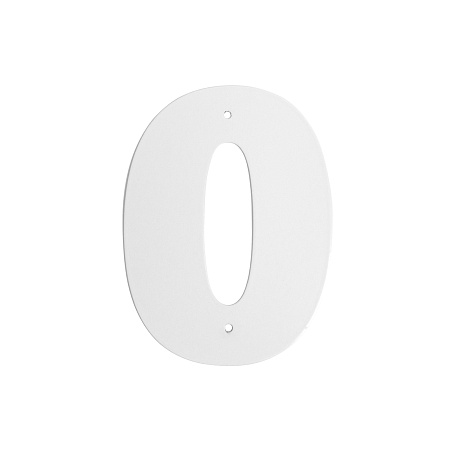 Цифра дверная Пермь "0" белая 60 мм 