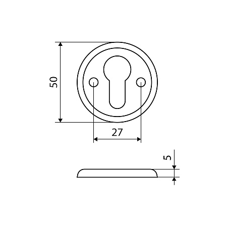 Накладка для ц/м АЛЛЮР 016PZ-50 PB золото для финских дверей (200,20)