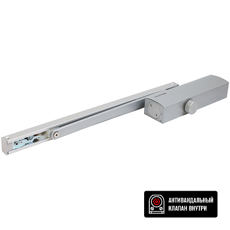 БУЛАТ Доводчик дверной PROFI (ПРОФИ) ДД 802/5 BH-S (25-120 кг) серебро со скольз.тяг, морозостойкий