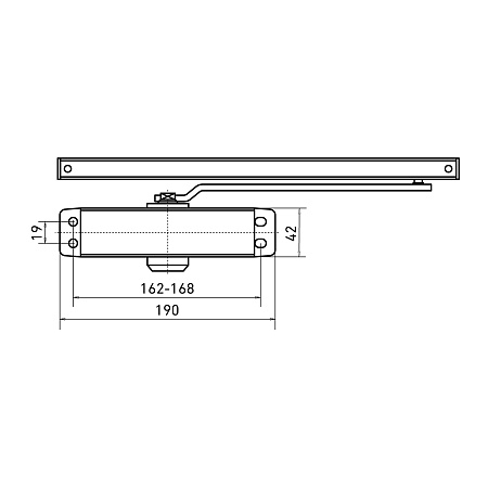 БУЛАТ Доводчик дверной ARCTIC (АРКТИК) ДД 502/4 AH-B (40-90 кг) черный со скольз.тяг, морозостойкий