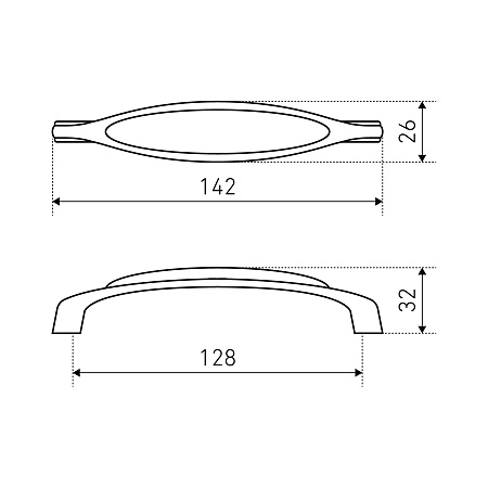 StahlBuro C0003-128 2шт., AS состаренное серебро. Ручка-скоба мебельная (10, 100)