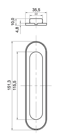 Ручки для раздвижных дверей TIXX SDH 501 GP блест.латунь (100,20)