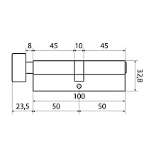 Стандарт TEX F 100 (50х50В) CP 5кл хром перф.ключ/верт. Цилиндровый механизм (60,12)
