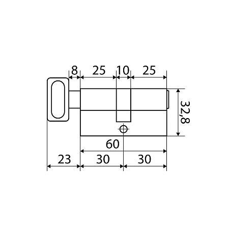 Стандарт MAX 60 (30х30В) BL 5кл мат.черный перф.ключ/верт. Цилиндровый механизм (60,10)