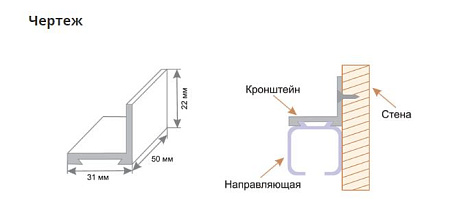 Кронштейн для верхней направляющей Н-3 Н-3-К (200,40,20,10)