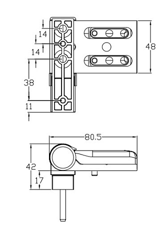 ЛДМ DH-S.2 (Ral 9016 (02)) петля до 100кг белая для пластик. дверей (30)