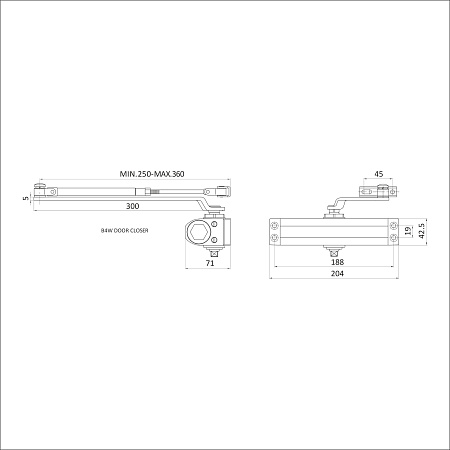 СТАНДАРТ Доводчик дверной MAX ДД 188/3-5 A-C (до 130 кг) коричн.RAL8017, морозостойкий(10)