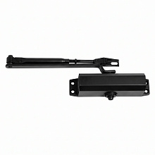 АЛЛЮР Доводчик дверной TECHNO (ТЕХНО) ДД 165/3-4 F-B (до 110 кг) черный, с HO (фикс.), морозостойкий